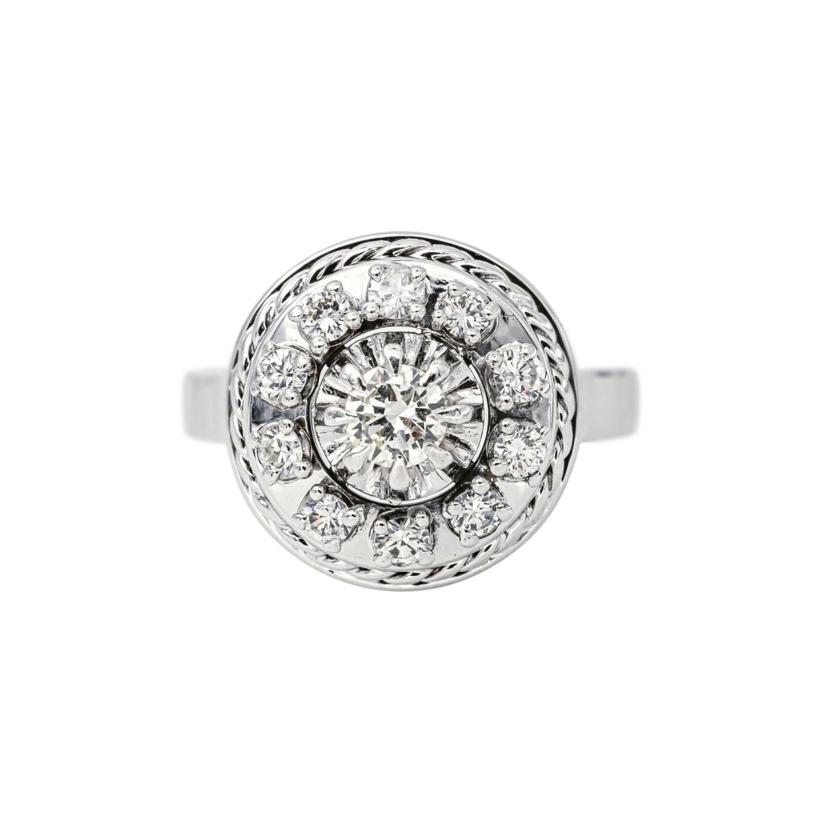 Bague Marguerite Or blanc Diamant - Castafiore