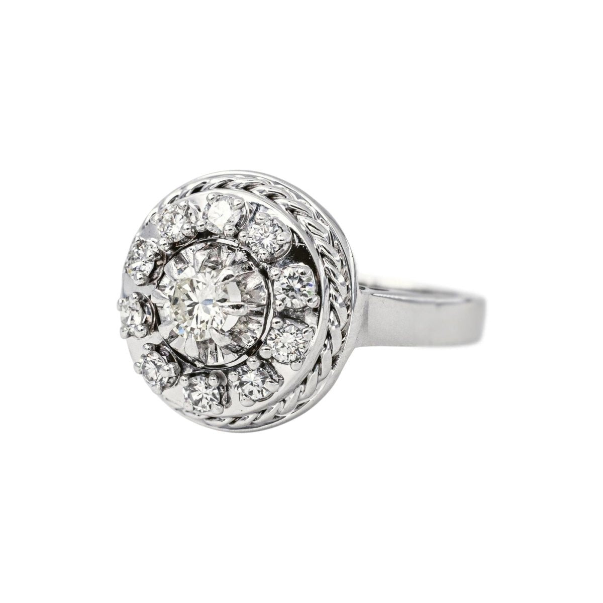 Bague Marguerite Or blanc Diamant - Castafiore