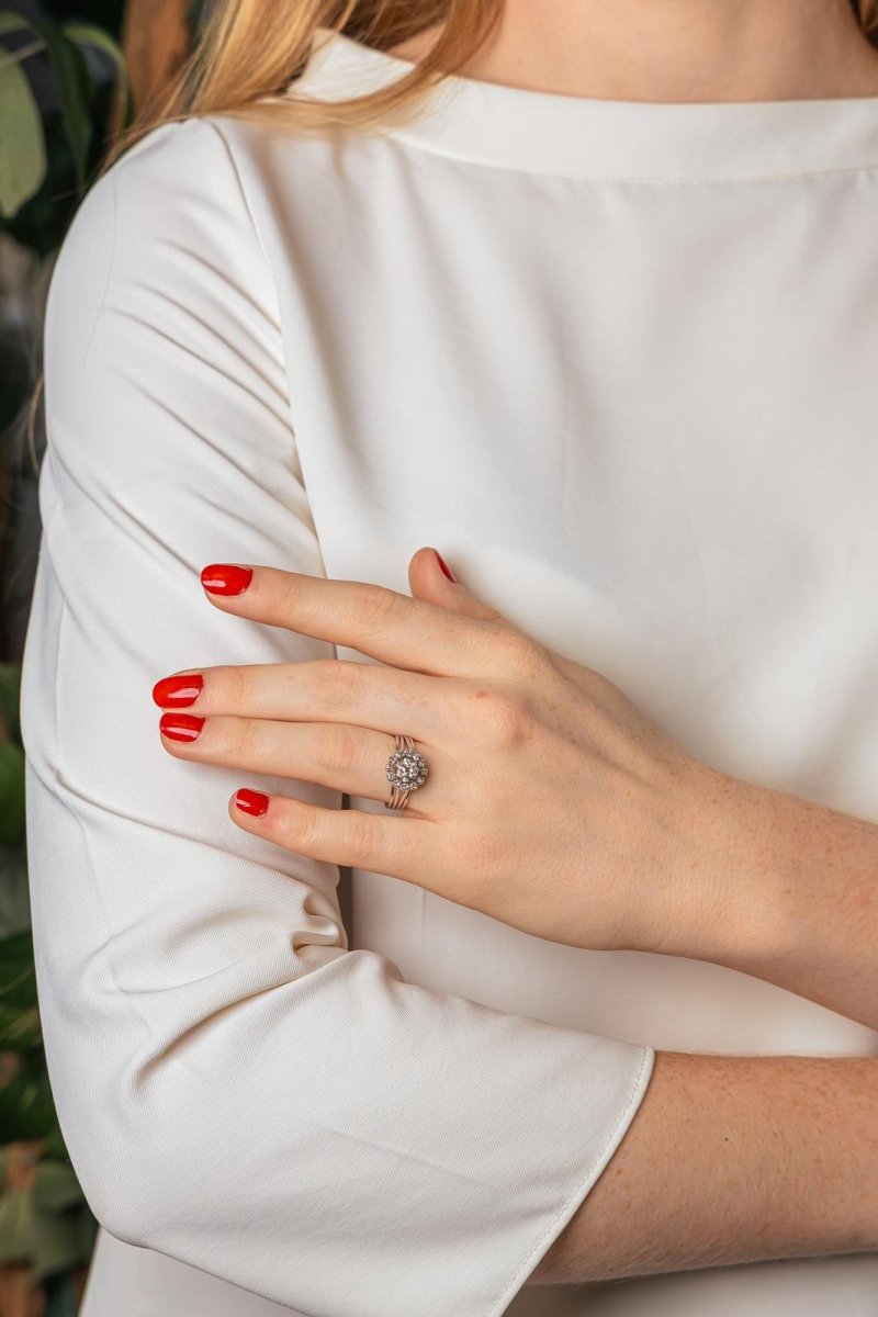 Bague Marguerite Or blanc Diamant - Castafiore