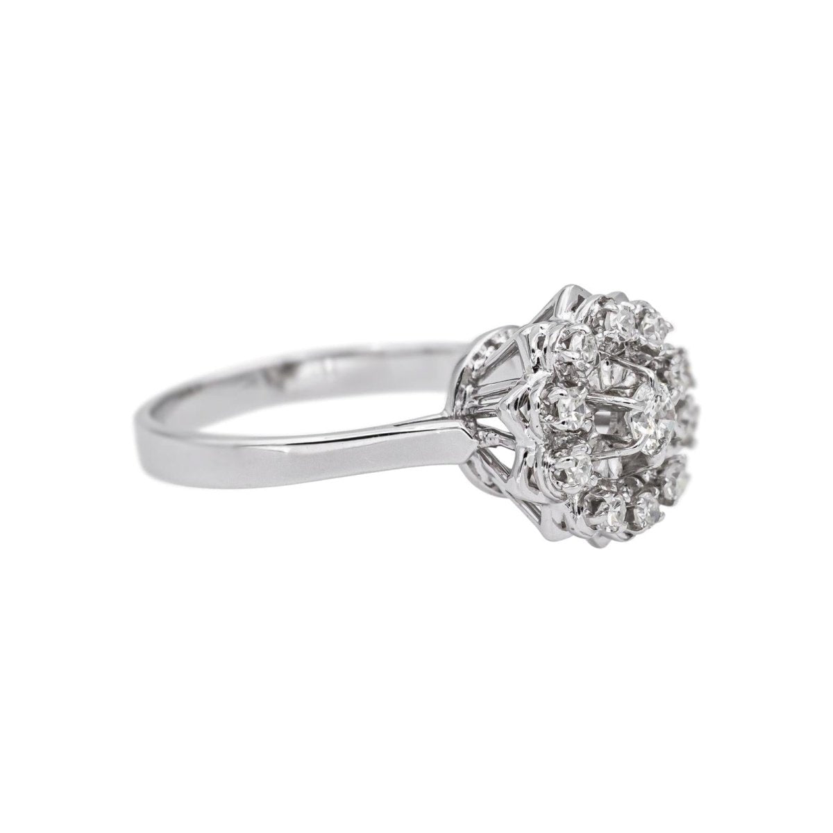 Bague Marguerite Or blanc Diamant - Castafiore