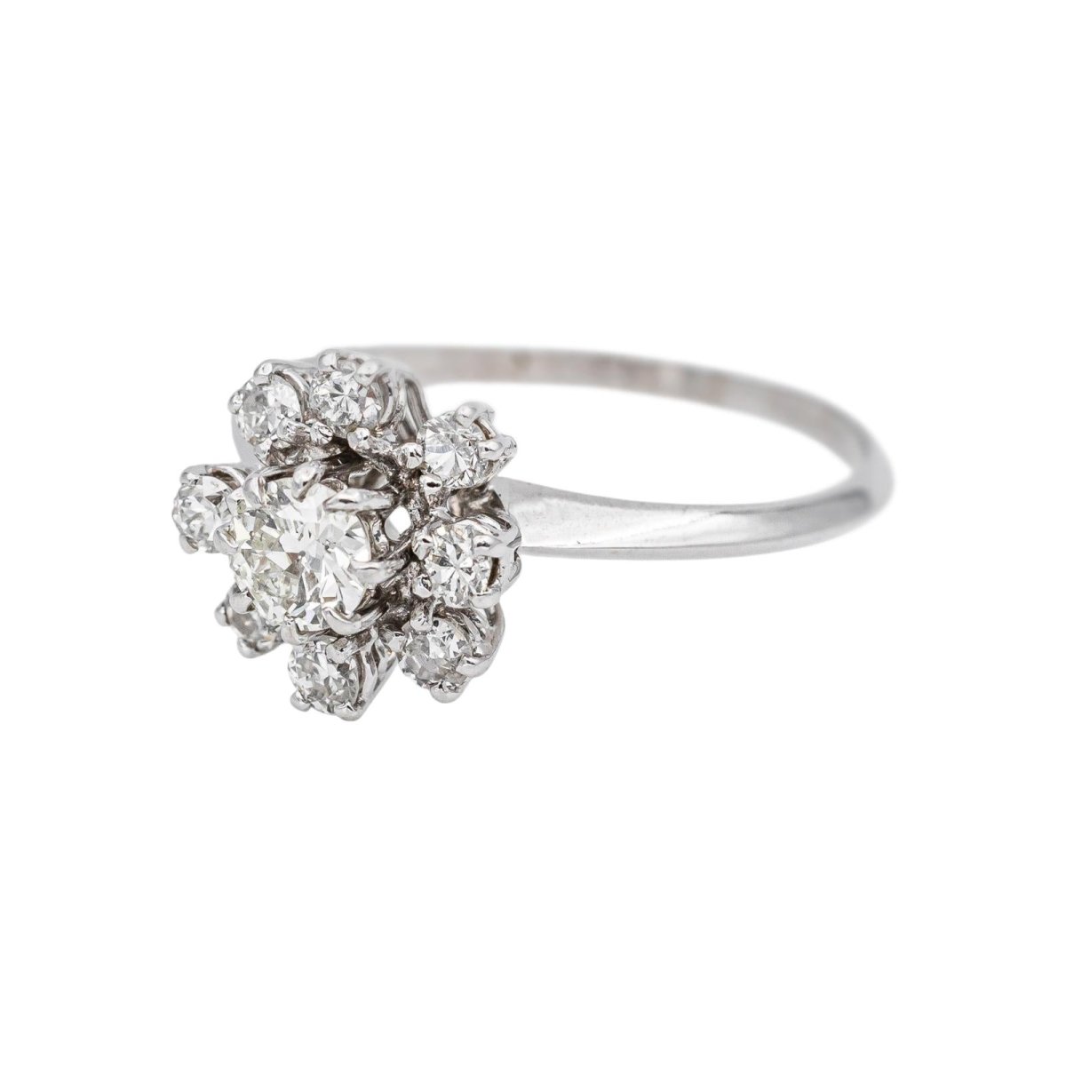 Bague Marguerite Or blanc Diamant - Castafiore