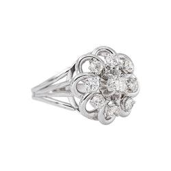 Bague Marguerite Or blanc Diamant - Castafiore