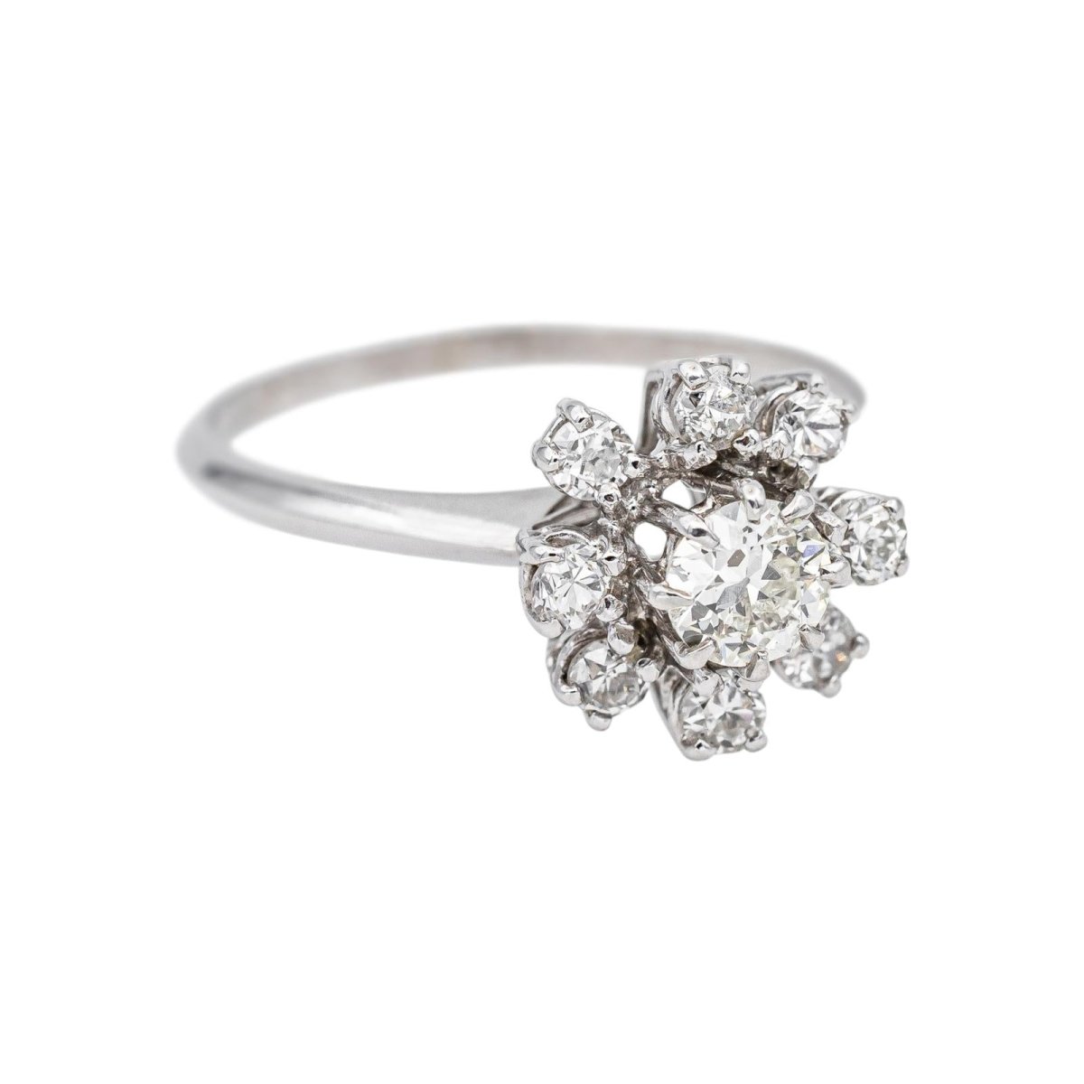 Bague Marguerite Or blanc Diamant - Castafiore