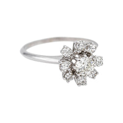 Bague Marguerite Or blanc Diamant - Castafiore