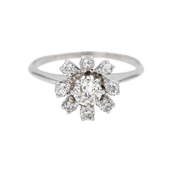 Bague Marguerite Or blanc Diamant - Castafiore