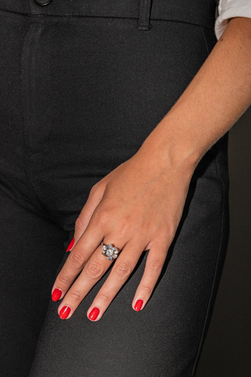 Bague Marguerite Or blanc Diamant - Castafiore