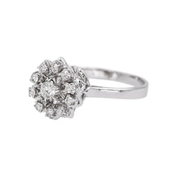 Bague Marguerite Or blanc Diamant - Castafiore