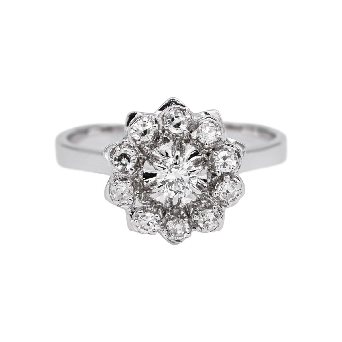 Bague Marguerite Or blanc Diamant - Castafiore