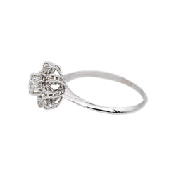 Bague Marguerite Or blanc Diamant - Castafiore