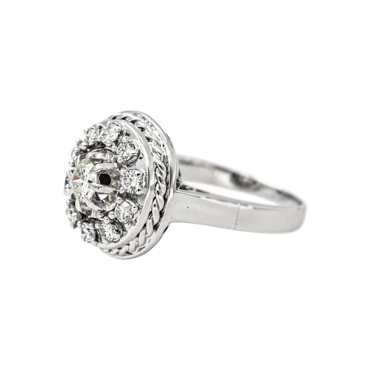 Bague Marguerite Or blanc Diamant - Castafiore