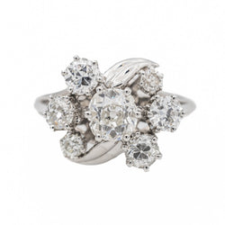 Bague Marguerite Or blanc Diamant - Castafiore