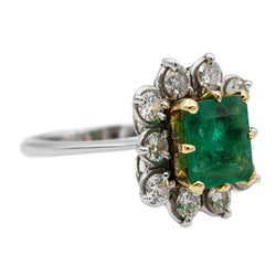 Bague Marguerite Or blanc Emeraude - Castafiore