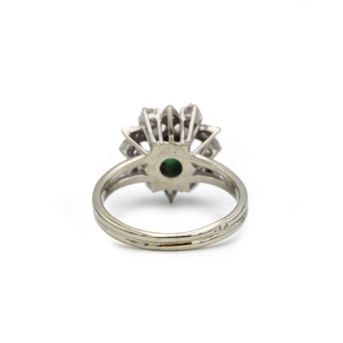 Bague Marguerite - Or blanc, Platine, Emeraude & Diamants - Castafiore