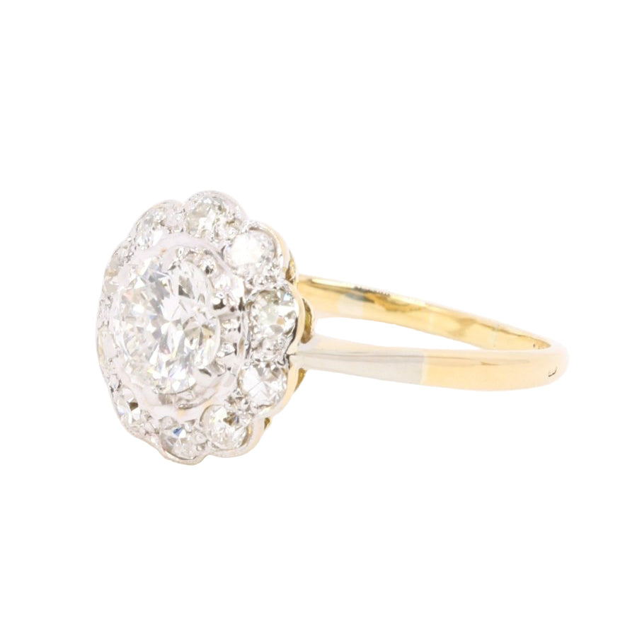 Bague marguerite or jaune diamant 0,8 carat - Castafiore