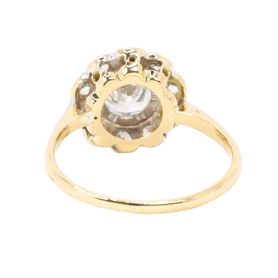 Bague marguerite or jaune diamant 0,8 carat - Castafiore