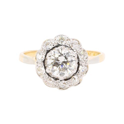 Bague marguerite or jaune diamant 0,8 carat - Castafiore