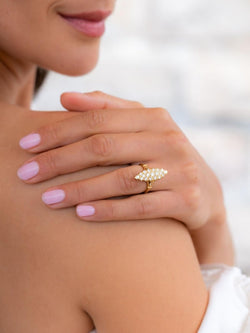 Bague Marguerite Or jaune Diamant - Castafiore