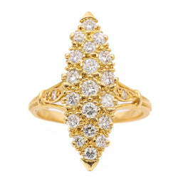 Bague Marguerite Or jaune Diamant - Castafiore