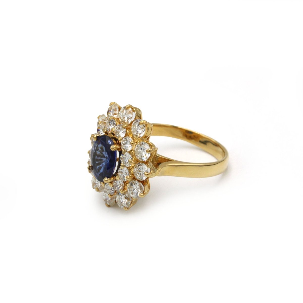 Bague Marguerite - Or jaune, Diamants & Saphir - Castafiore
