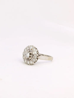 Bague marguerite or platine diamants 1,2 ct - Castafiore