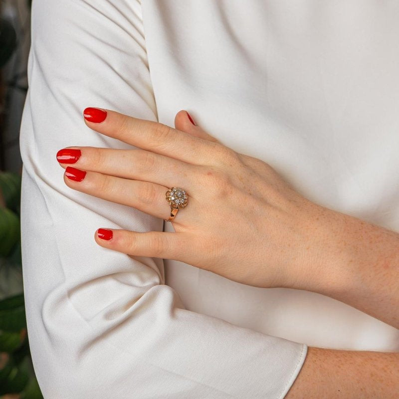 Bague Marguerite Or rose Diamant - Castafiore