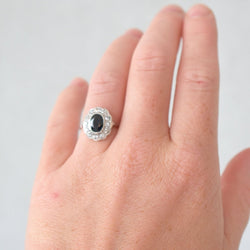 Bague Marguerite Or Saphir et Diamants - Art Déco - Castafiore