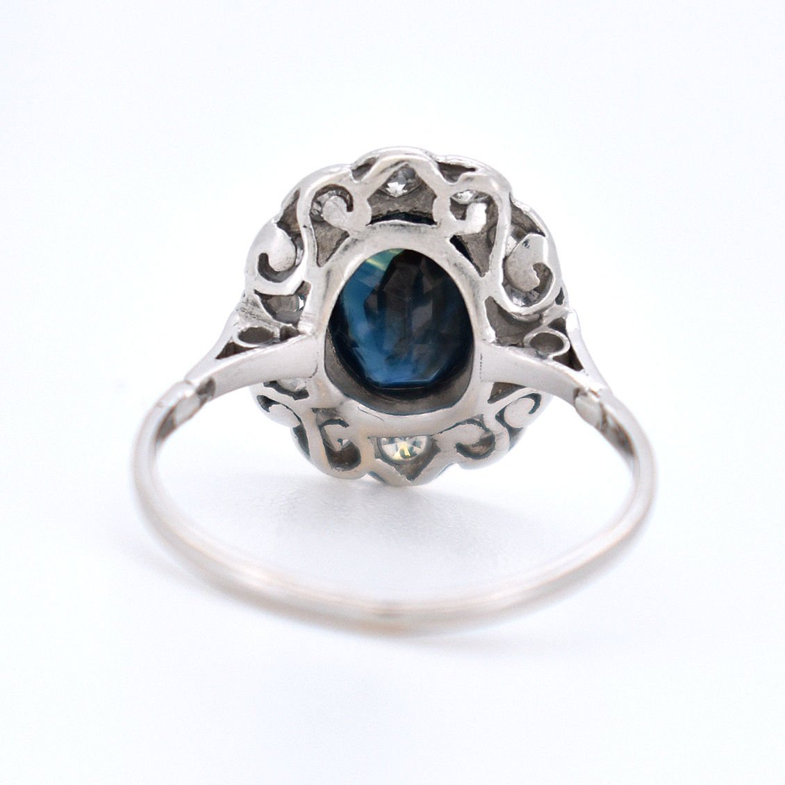 Bague Marguerite Or Saphir et Diamants - Art Déco - Castafiore