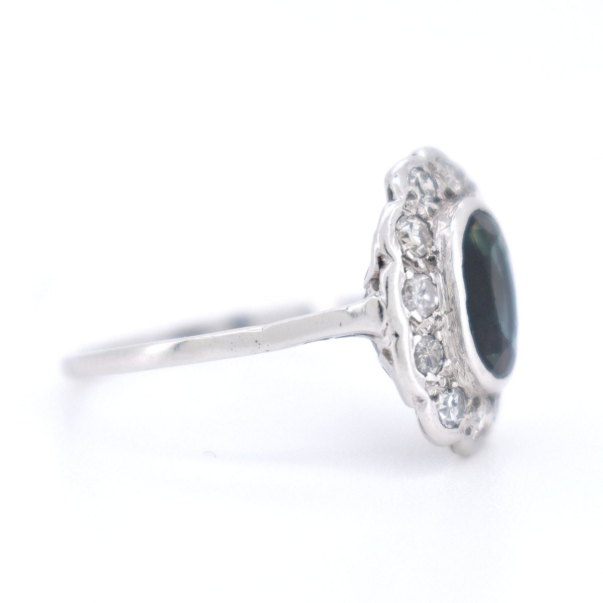 Bague Marguerite Or Saphir et Diamants - Art Déco - Castafiore