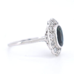 Bague Marguerite Or Saphir et Diamants - Art Déco - Castafiore