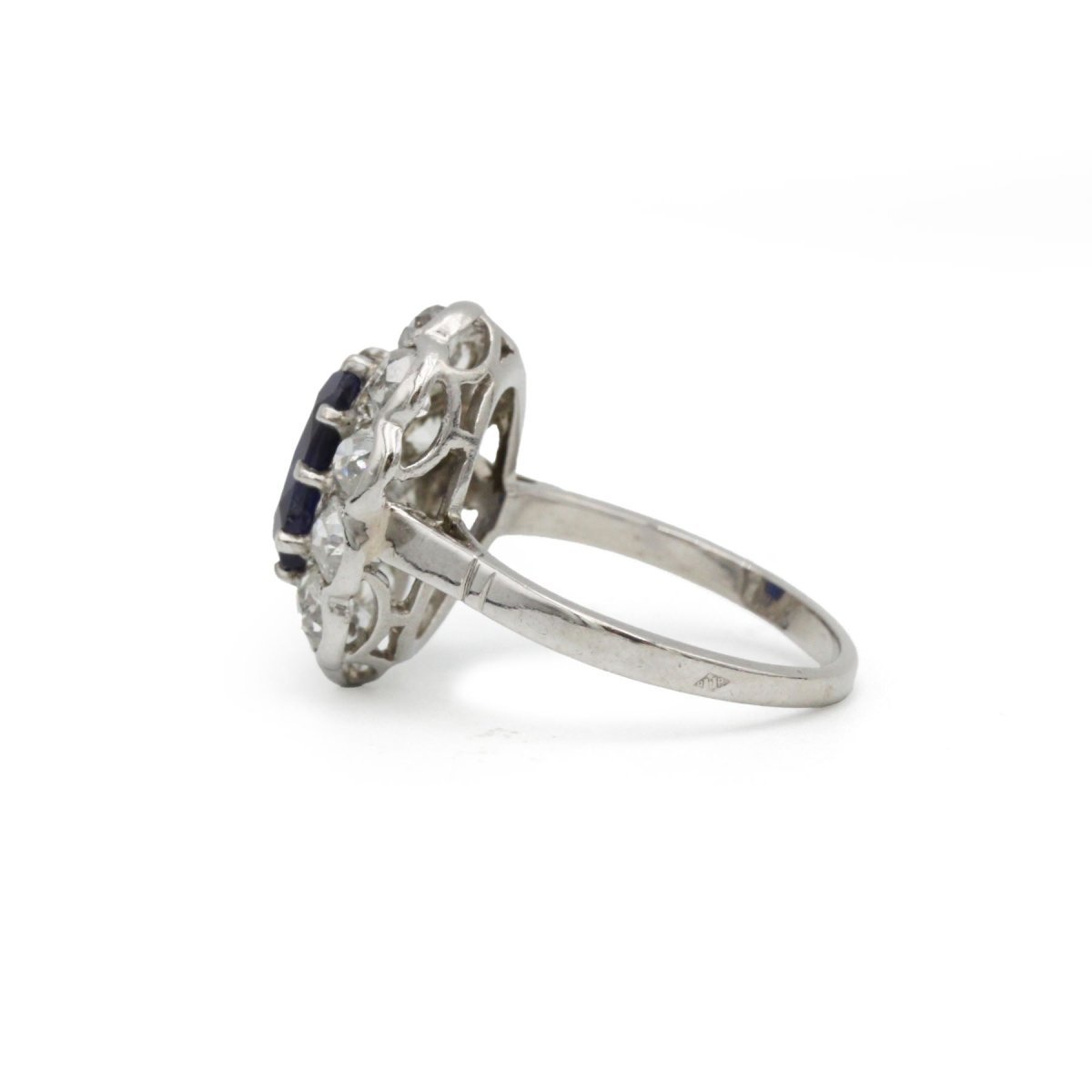 Bague Marguerite - Platine, Diamants & Saphir - Castafiore