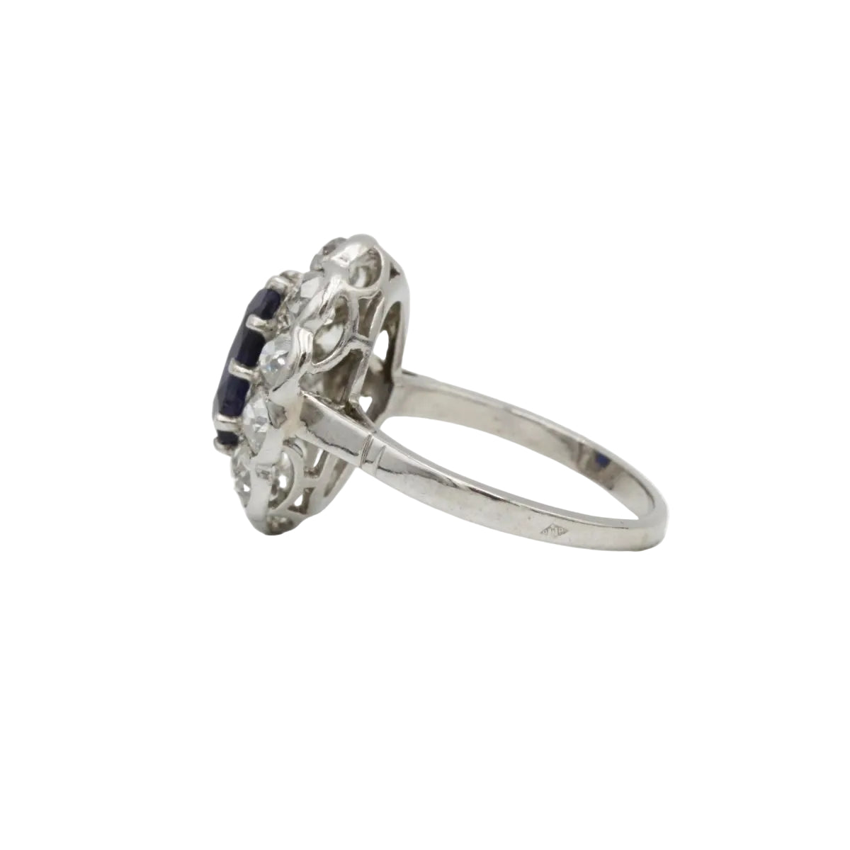 Bague Marguerite - Platine, Diamants & Saphir - Castafiore