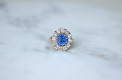 Bague Marguerite Saphir de Ceylan 4,50 Cts et Diamants - Castafiore