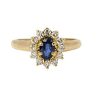 Bague marguerite saphir diamants - Castafiore