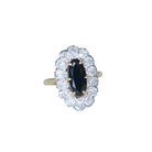 Bague marguerite saphir entourage diamants - Castafiore