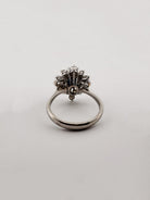 Bague Marguerite saphir et diamants en platine