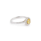 Bague Marguerite Saphir Jaune Carats Diamants Or Gris 18 Carats - Castafiore