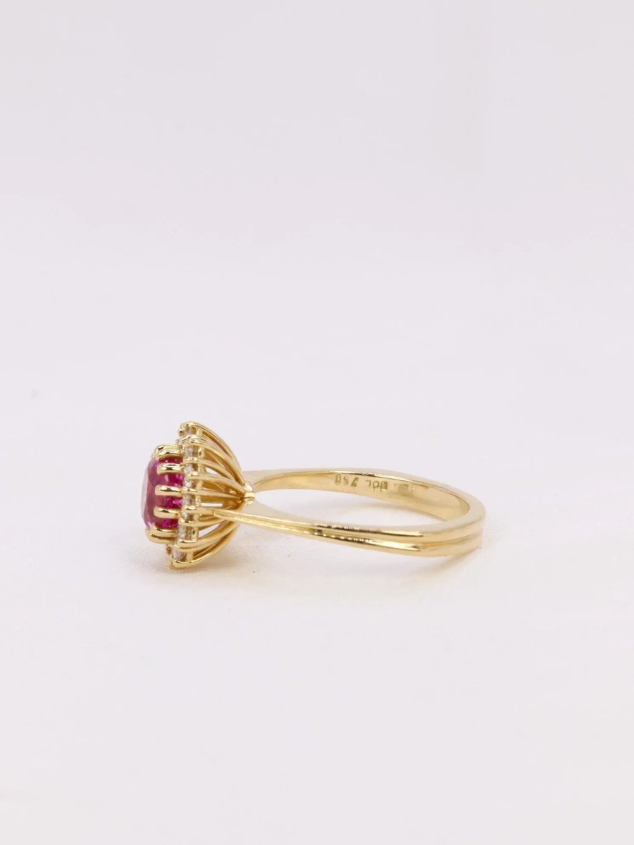 Bague marguerite saphir rose 1,3 ct - Castafiore