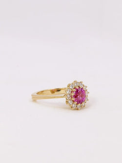 Bague marguerite saphir rose 1,3 ct - Castafiore