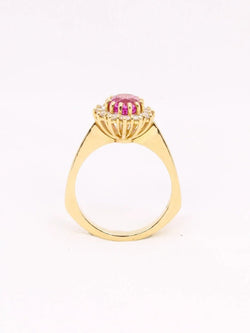 Bague marguerite saphir rose 1,3 ct - Castafiore