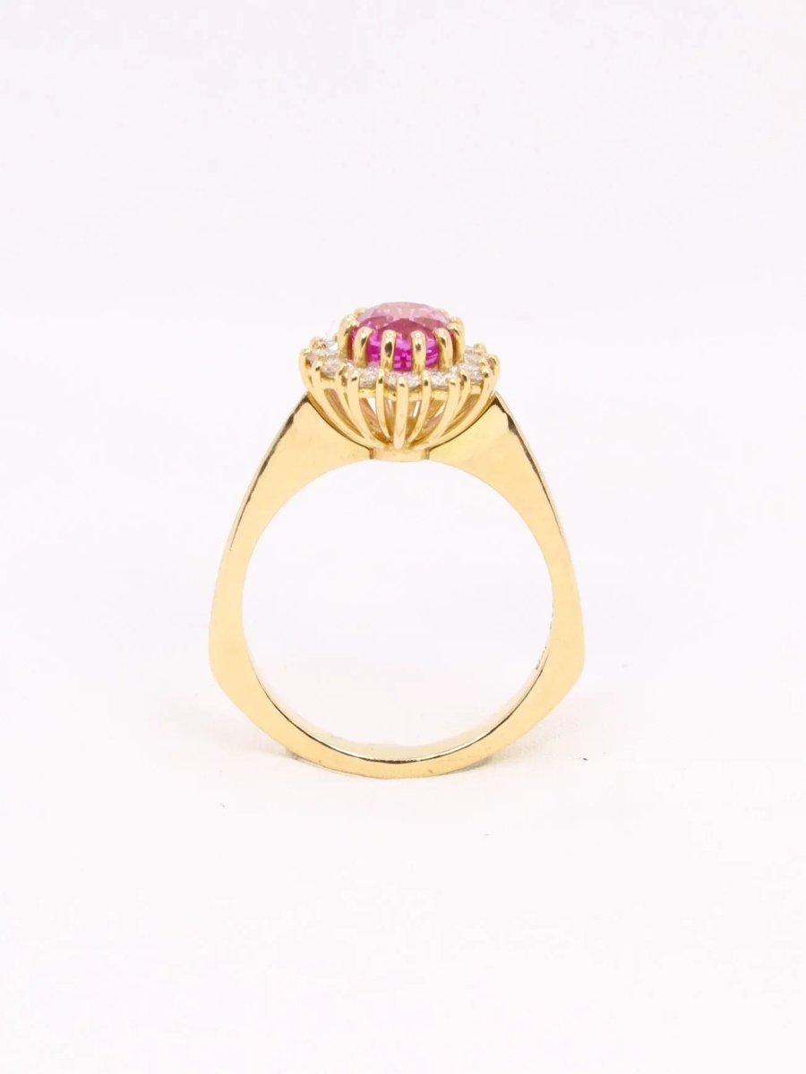 Bague marguerite saphir rose 1,3 ct - Castafiore