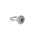 Bague marguerite saphir rose entourage diamants - Castafiore