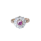 Bague marguerite saphir rose entourage diamants - Castafiore