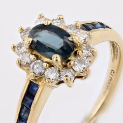 Bague marguerite saphirs diamants et saphirs calibrés - Castafiore