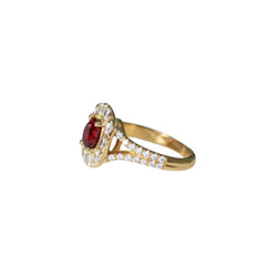 Bague Marguerite Spinelle Entourage Diamants - Castafiore