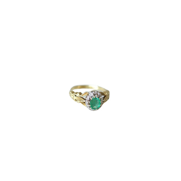 Bague marguerite style Victorien émeraude diamants – Castafiore