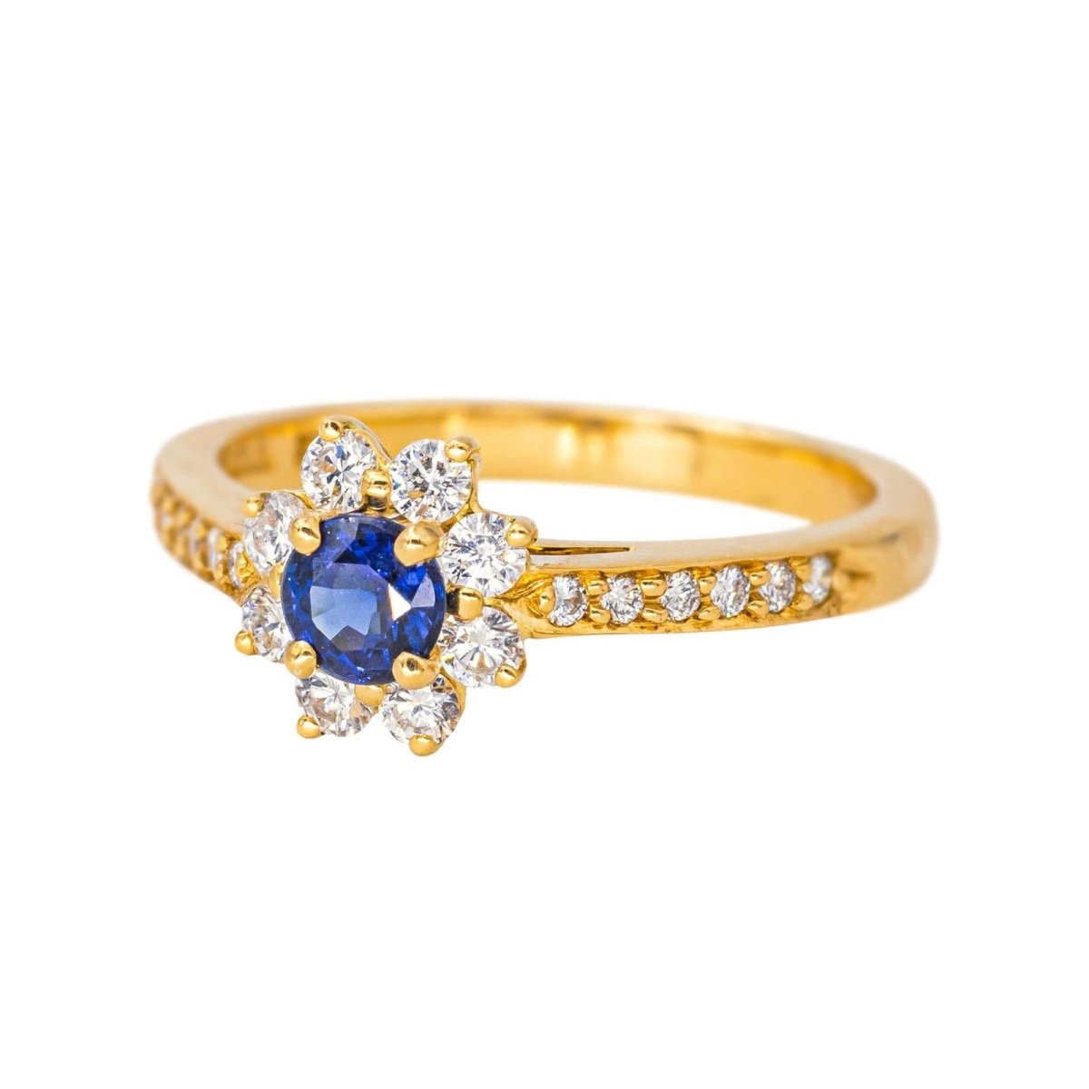 Bague Marguerite TIFFANY & CO. en or jaune, saphir et diamants - Castafiore