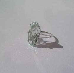 Bague Marquise Aigue - marine Or blanc - Castafiore