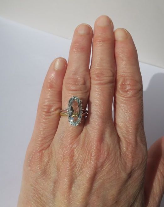 Bague Marquise Aigue - marine Or blanc - Castafiore