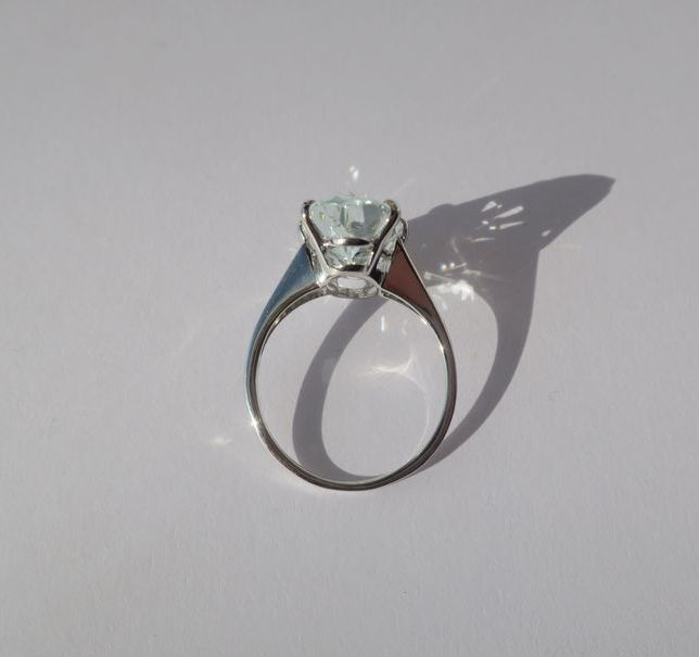 Bague Marquise Aigue - marine Or blanc - Castafiore