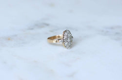 Bague Marquise Ancienne Diamants 1,30 Cts Or rose - Castafiore